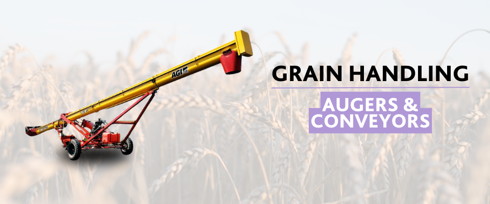 ID: A photo indicating we offer Grain Handling Solutions, including Augers & Conveyors.